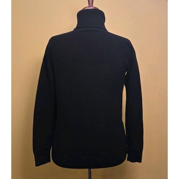 Michael Kors Womens Large Black Long Sleeve Turtleneck Sweater Gold Buttons Long - Picture 3 of 9